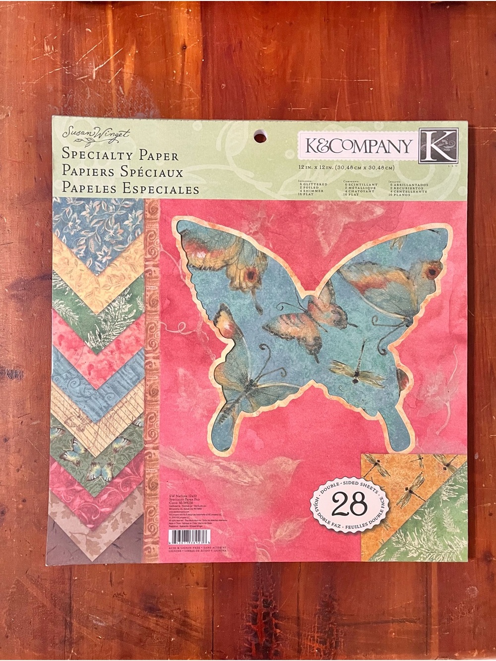 K&Company Susan Winget Birds & Butterflies Specialty Paper Pad 28 Sheets 12x12
